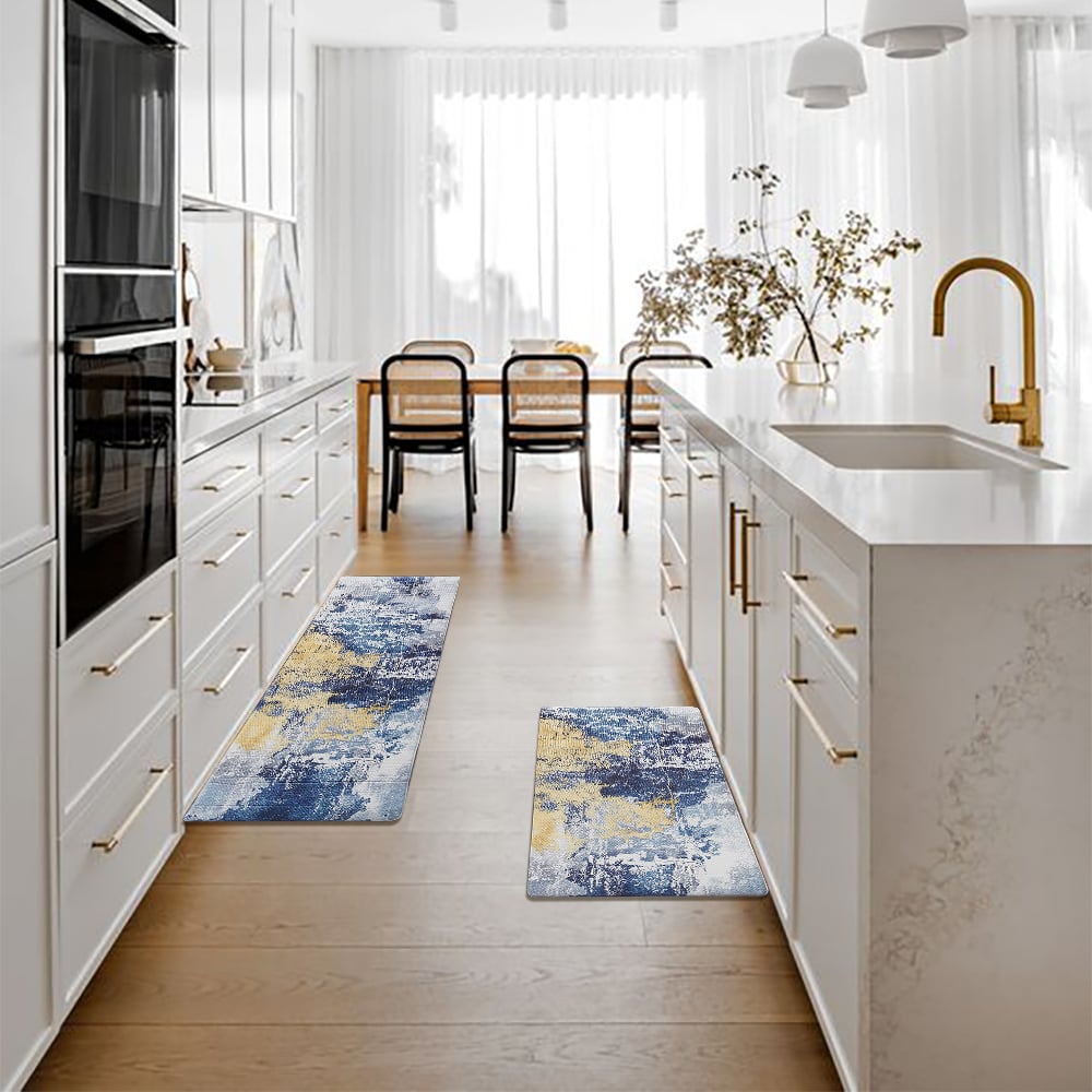 HMR - 2PCS Modern Abstrict Kitchen Runner Rug Set