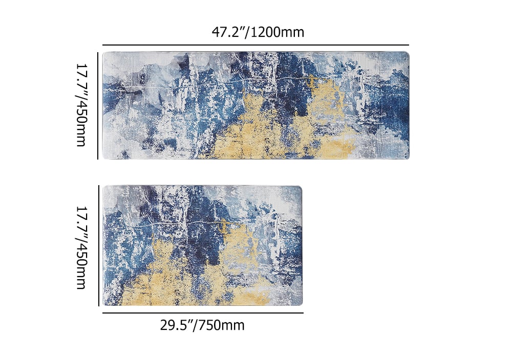 HMR - 2PCS Modern Abstrict Kitchen Runner Rug Set