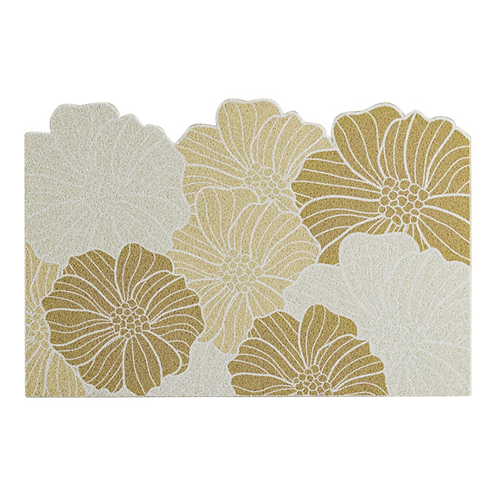 HMR - Morden Brown Flowers Novelty Mat Non-slip Entryway Rug 2' x 3'