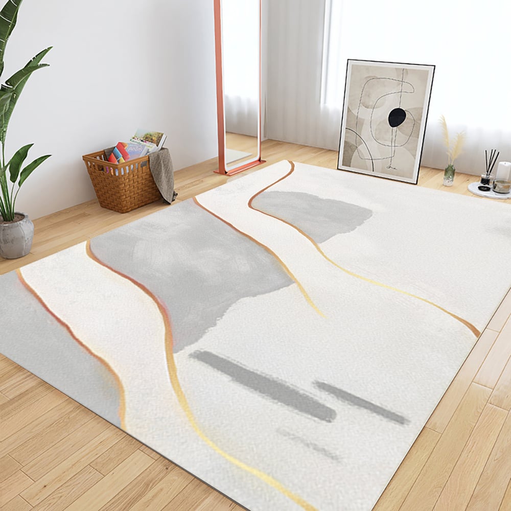 HMR - 6' x 9' Modern Rectangle Nylon Area Rug for Living Room & Bedroom