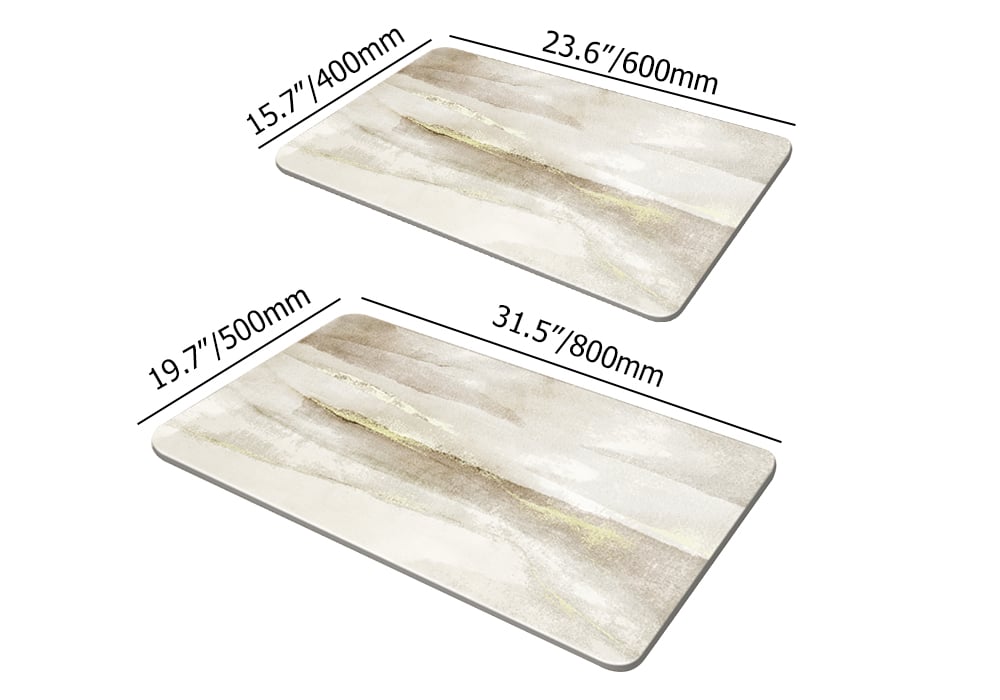 HMR - Modern Non-Slip Rectangle Bath Mat Abstract Rug 16" x 24" & 20" x 32" (2-Pieces)