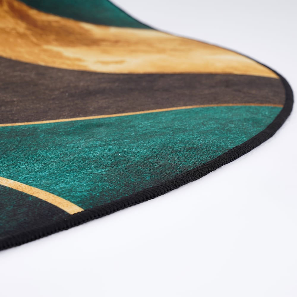 HMR Modern 4' x 4' Geometric Round Area Rug - Green/Gold/Black