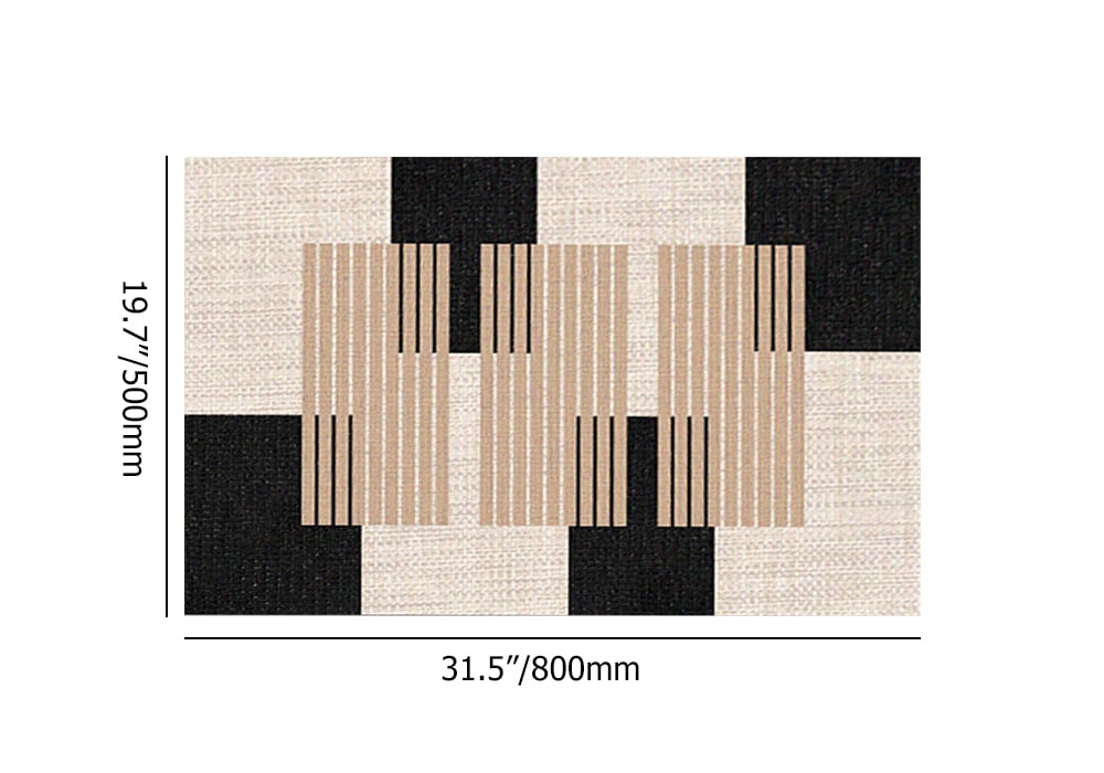 HMR - 2PC Strong Water-absorbent Non-slip Diatom Mud Geometric Bathroom Mat Set Bath Rug