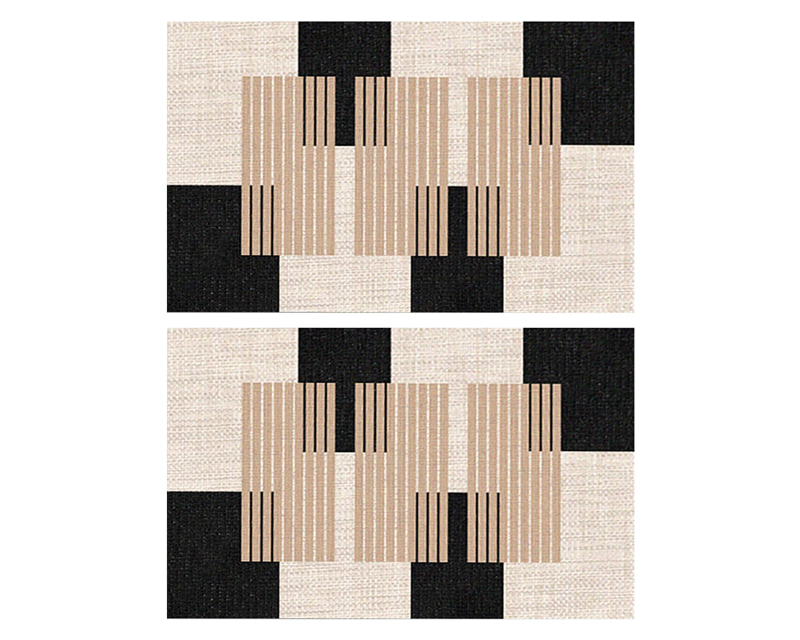 HMR - 2PC Strong Water-absorbent Non-slip Diatom Mud Geometric Bathroom Mat Set Bath Rug