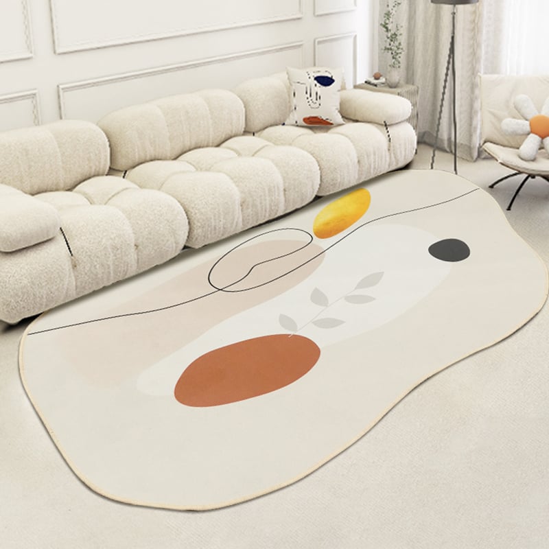 HMR - 3'x 5' Modern Abstract Painting Area Rug Decorative Living Room Bedroom Irregular Carpet