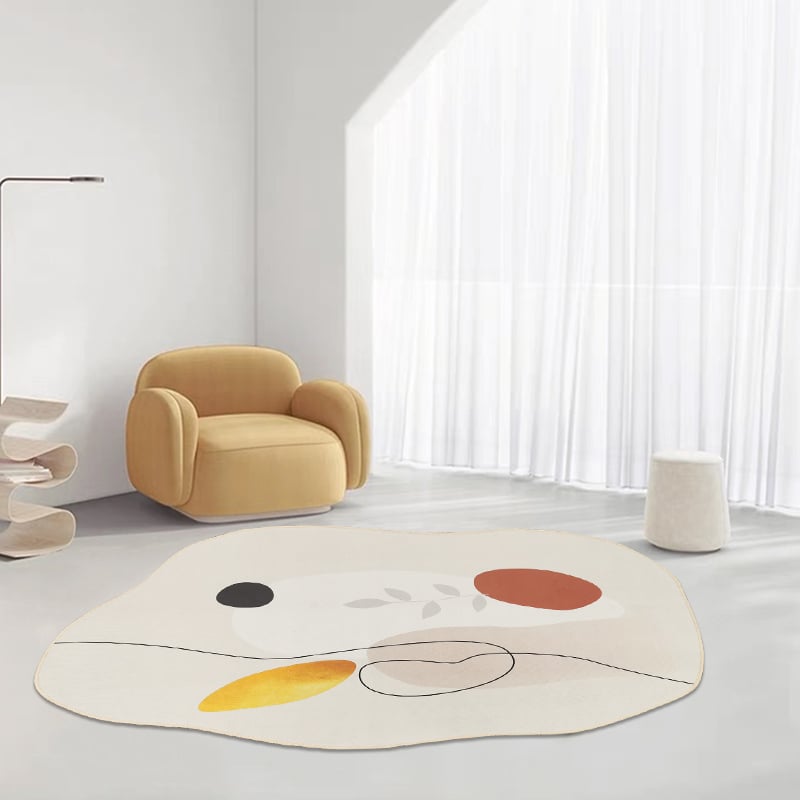 HMR - 3'x 5' Modern Abstract Painting Area Rug Decorative Living Room Bedroom Irregular Carpet