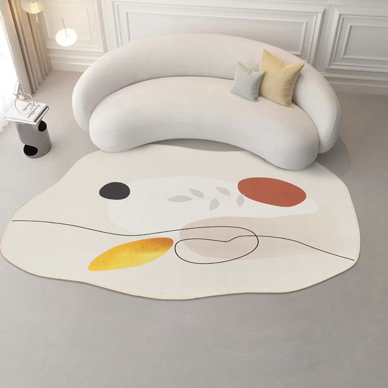 HMR - 3'x 5' Modern Abstract Painting Area Rug Decorative Living Room Bedroom Irregular Carpet