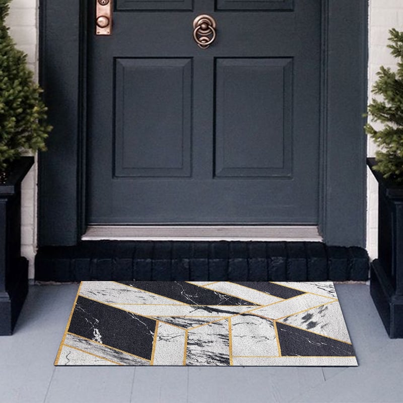 HMR - 2' x 3' Morden Geometry Non-slip Front Door Mat PVC Entryway Rug