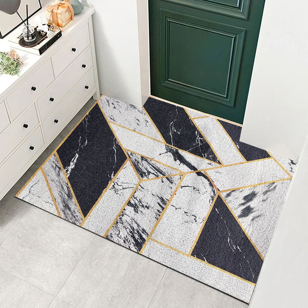 HMR - 2' x 3' Morden Geometry Non-slip Front Door Mat PVC Entryway Rug