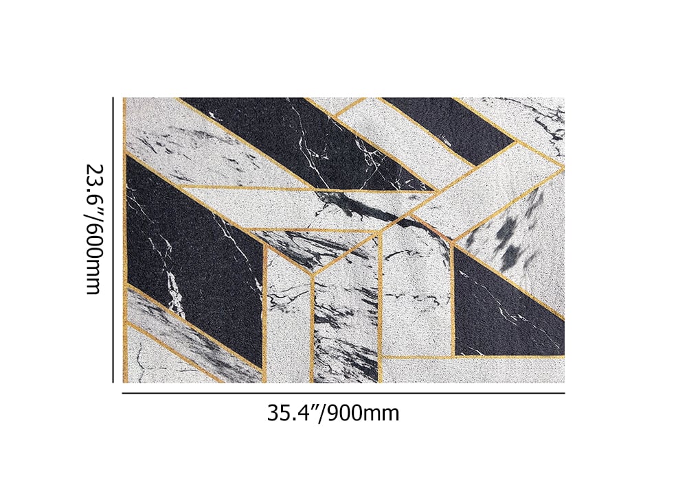 HMR - 2' x 3' Morden Geometry Non-slip Front Door Mat PVC Entryway Rug