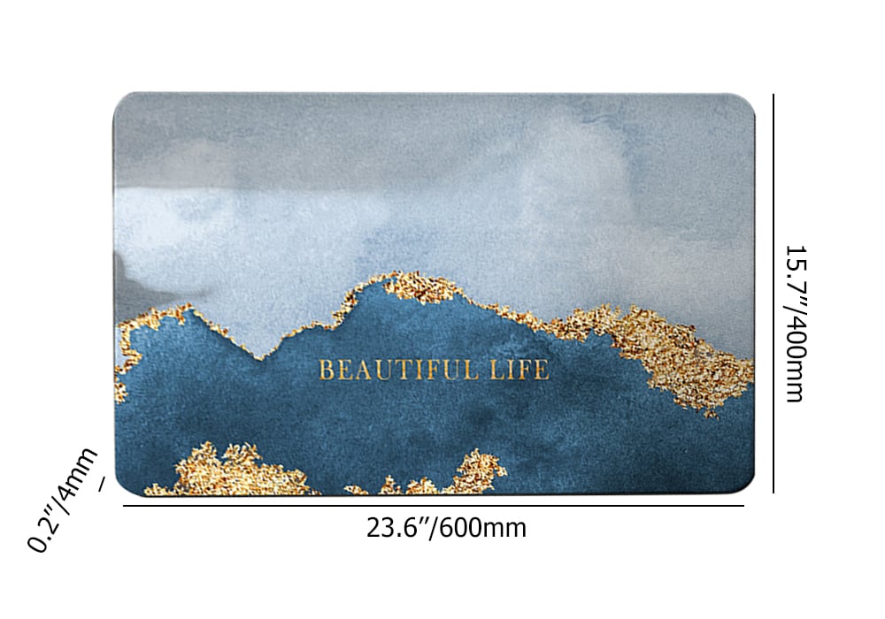 HMR - 16" x 24" Modern Rectangle Non-Slip Soft Bath Mat Geometric Abstract Bathroom Rug