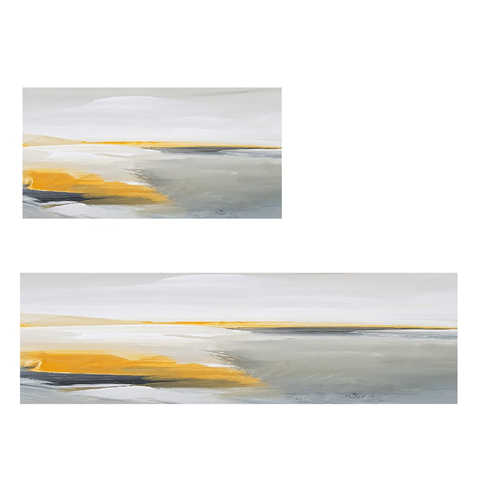 HMR - 2PCS Creative Abstract Oil Painting Kitchen Runner Rug Set Non-slip Kitchen Mat