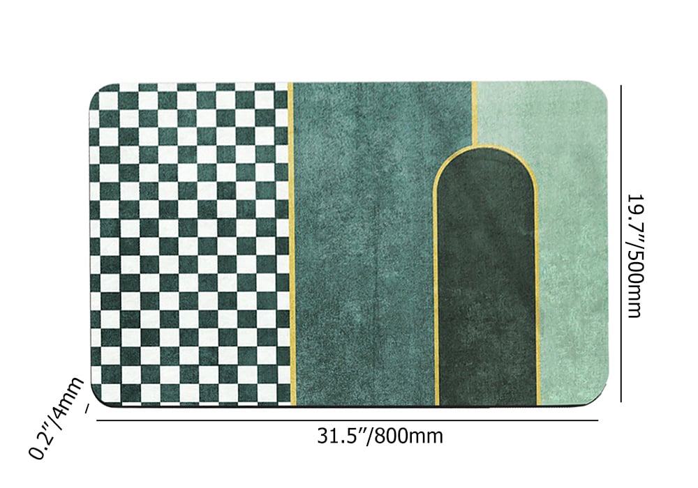 HMR - Modern Geometric Bath Mat Set Abstract Soft Bathroom Rugs 16" x 24" & 20" x 32" (2-Pieces)