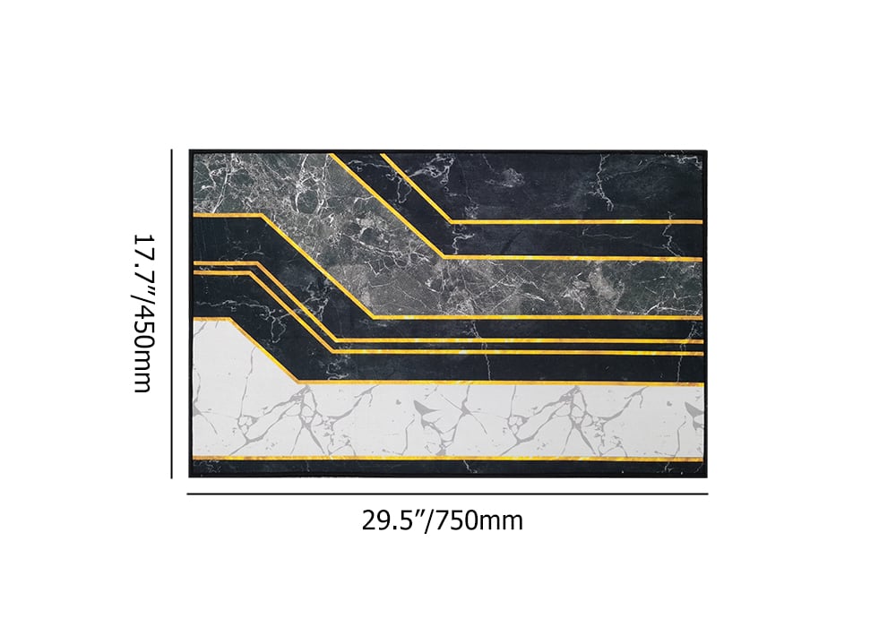 HMR - 2PCS Morden Geometry Marble Non-slip Front Door Mat Washable Entryway Rug Set