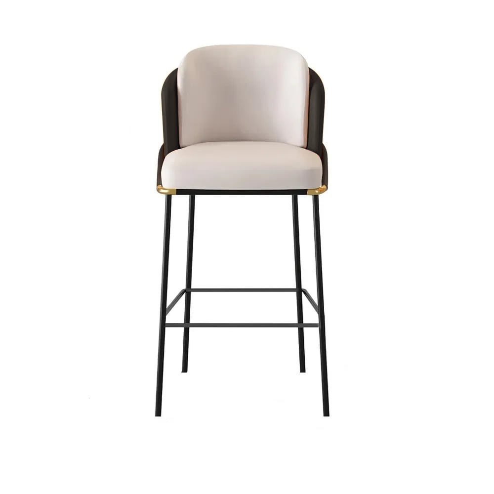 HMR Linenic Series Modern PU Leather Bar Stools - Black, 20.9"L x 20.9"W x 41.3"H, 6-Pieces