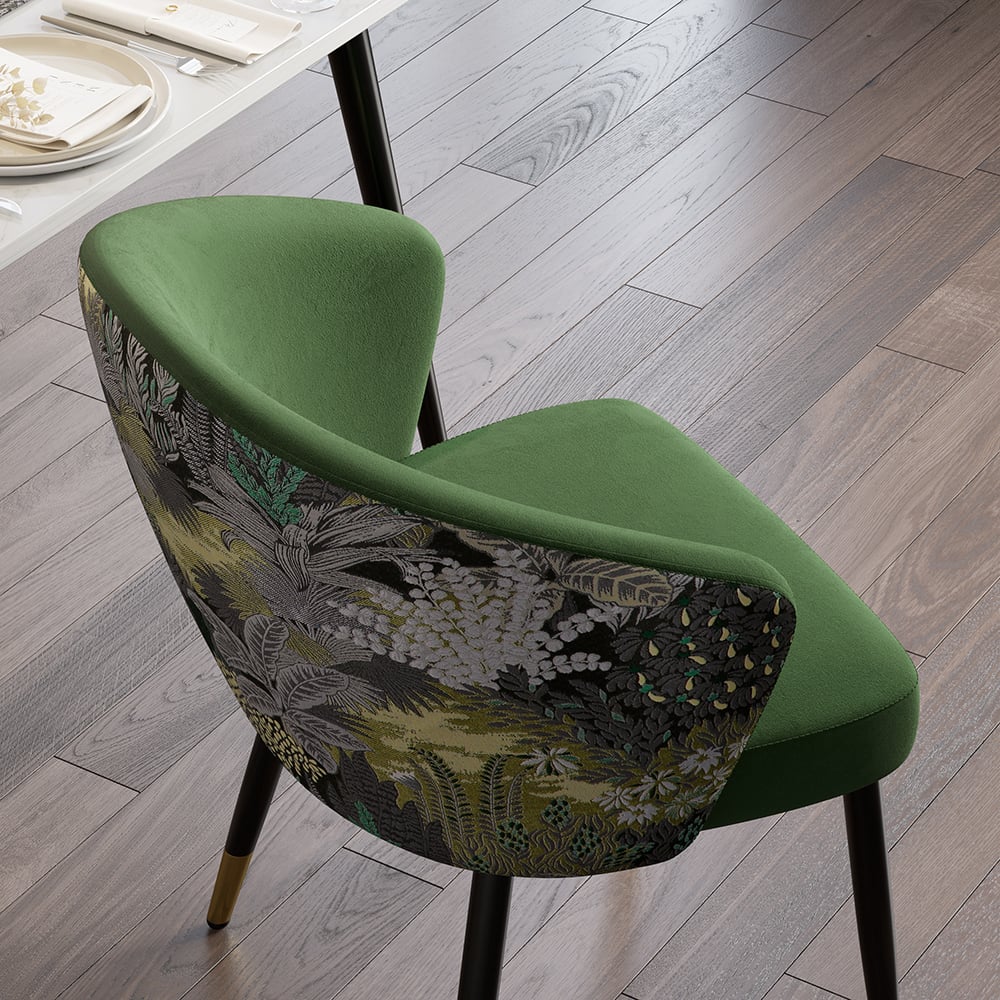 HMR Modern Dining Chairs with Velvet Upholstery - Green, 4-Pieces