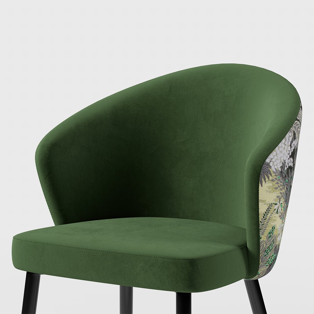 HMR Modern Dining Chairs with Velvet Upholstery - Green, 4-Pieces