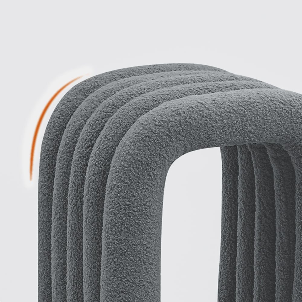 HMR - Modern Gray Teddy Velvet Dining Room Chair Side Chair (Set of 2)