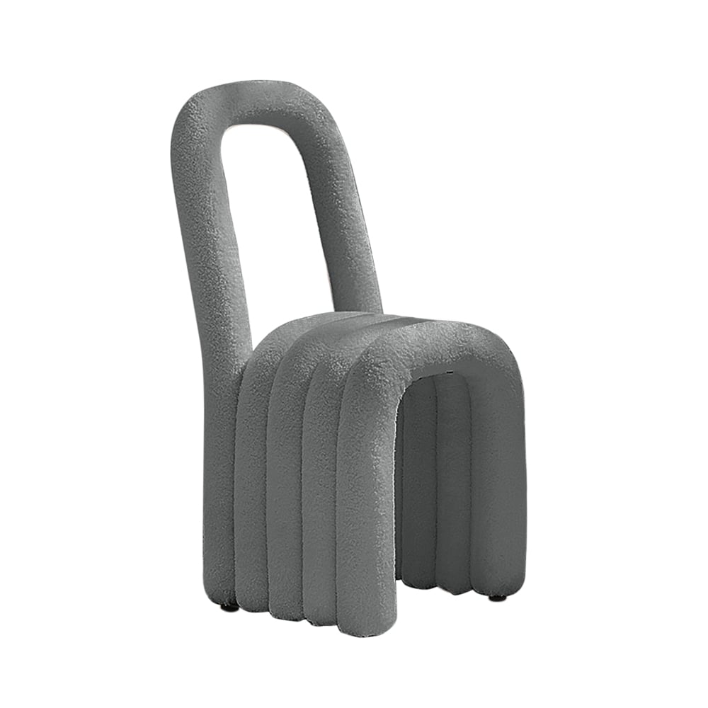 HMR - Modern Gray Teddy Velvet Dining Room Chair Side Chair (Set of 2)