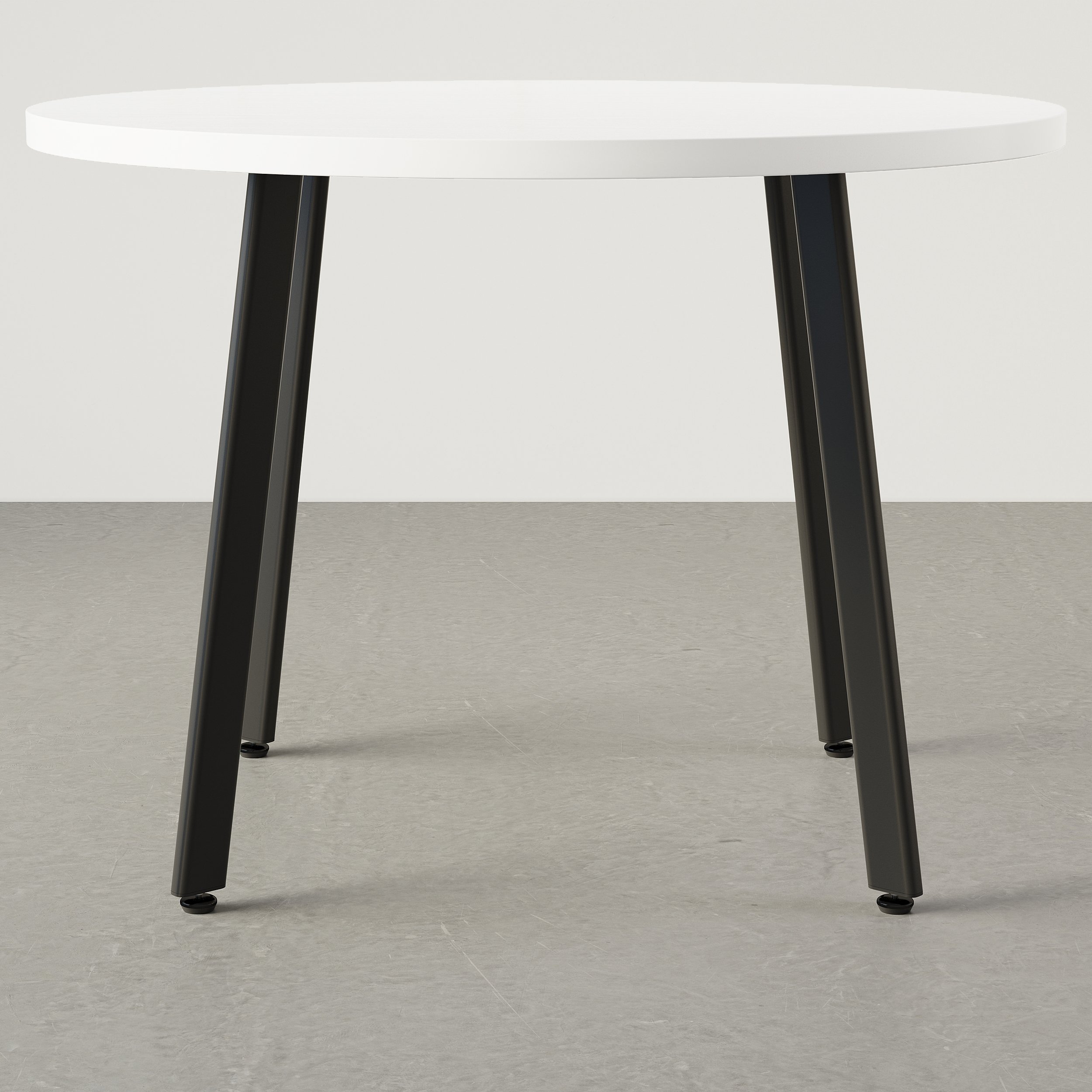 HMR Dining Set 39.4" Modern Round Wood Dining Table with 4 Chairs - White