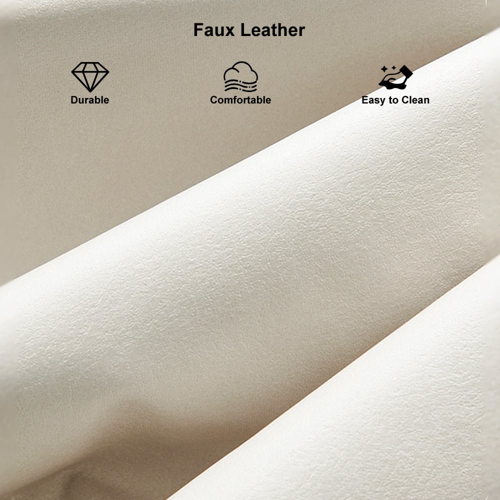HMR - Modern Faux Leather Dining Chairs (Set of 2) - White