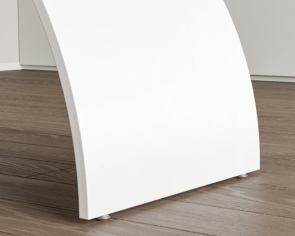 HMR Modern Rectangular Writing Desk & Office Desk Chair Set High Back - White, 70.9"L x 31.5"W x 29.5"H