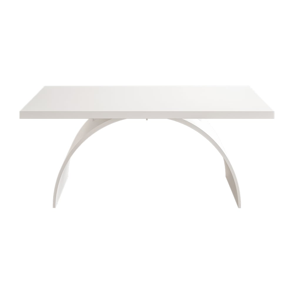 HMR Modern Rectangular Writing Desk & Office Desk Chair Set High Back - White, 70.9"L x 31.5"W x 29.5"H
