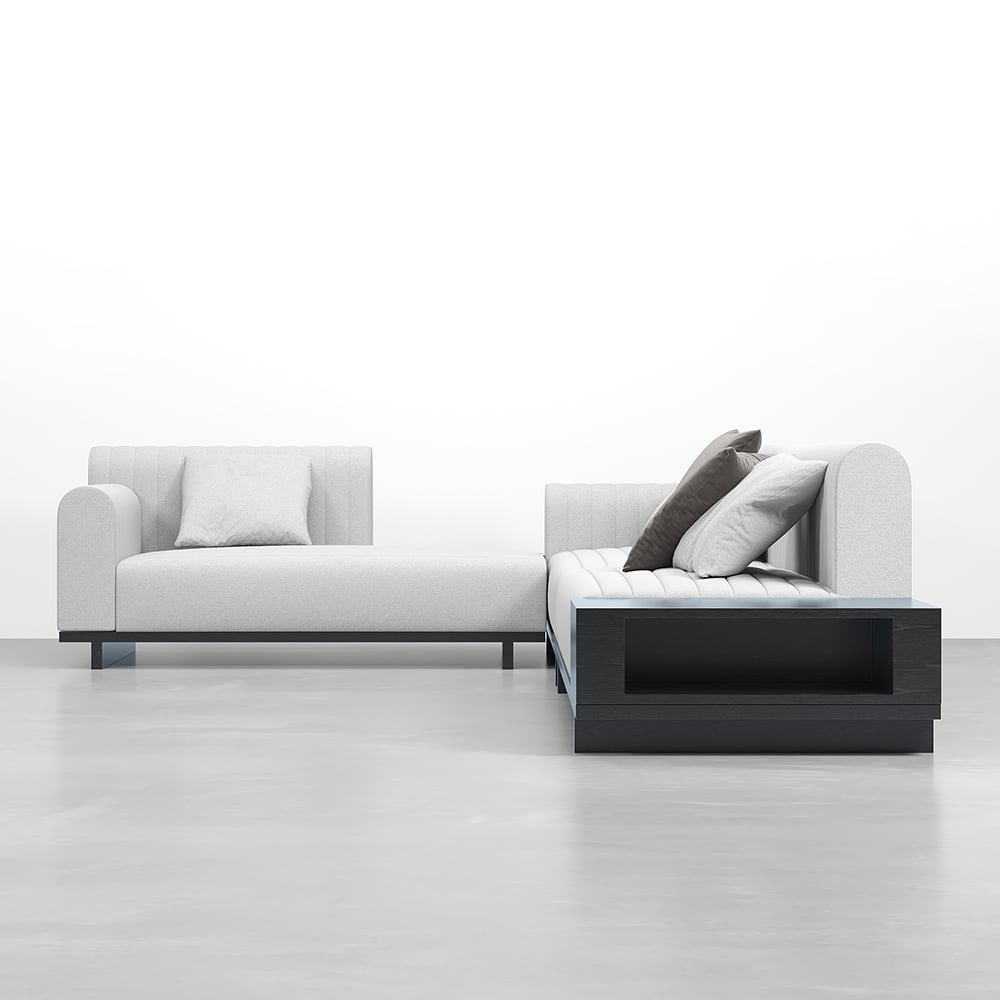 HMR 157" Modern Corner L-Shaped Sectional Sofa with Side Open Storage - Light Gray, Linen