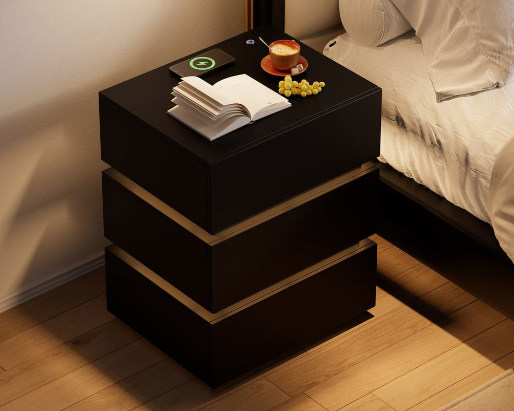 HMR - Nightstand with Light & Charging Station