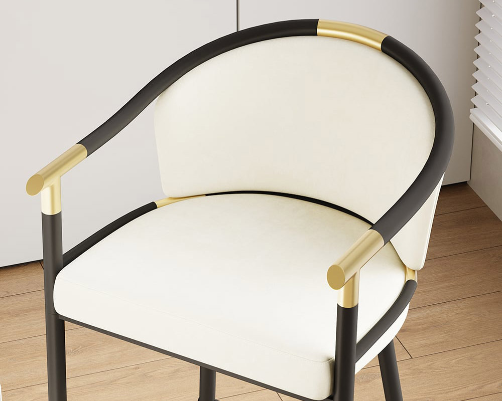 HMR Craines Series Modern Velvet Upholstered Bar Stools - Beige