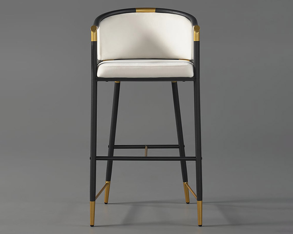 HMR Craines Series Modern Velvet Upholstered Bar Stools - Beige