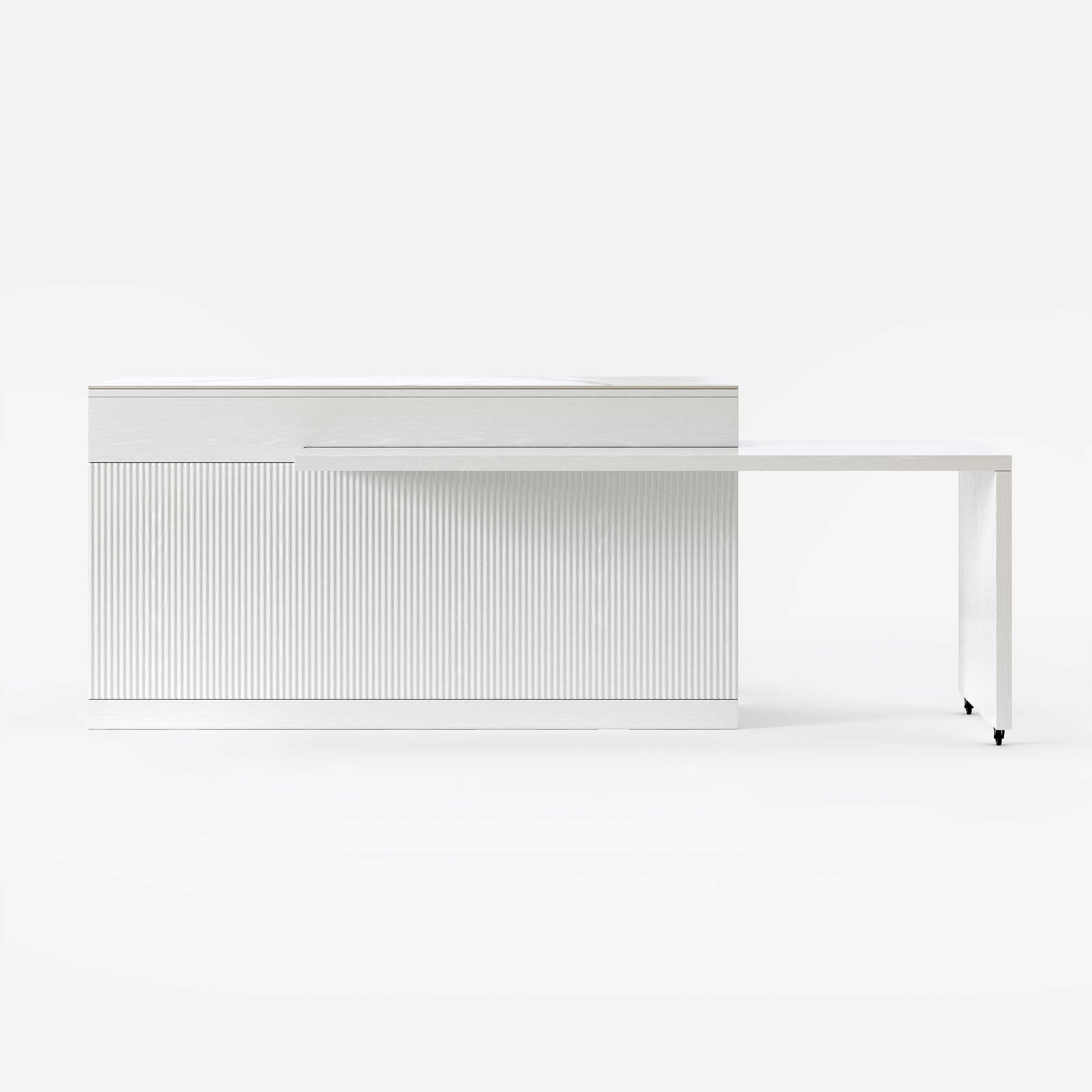 HMR - 81''-106" Extendable Kitchen lsland with Doors&Drawers