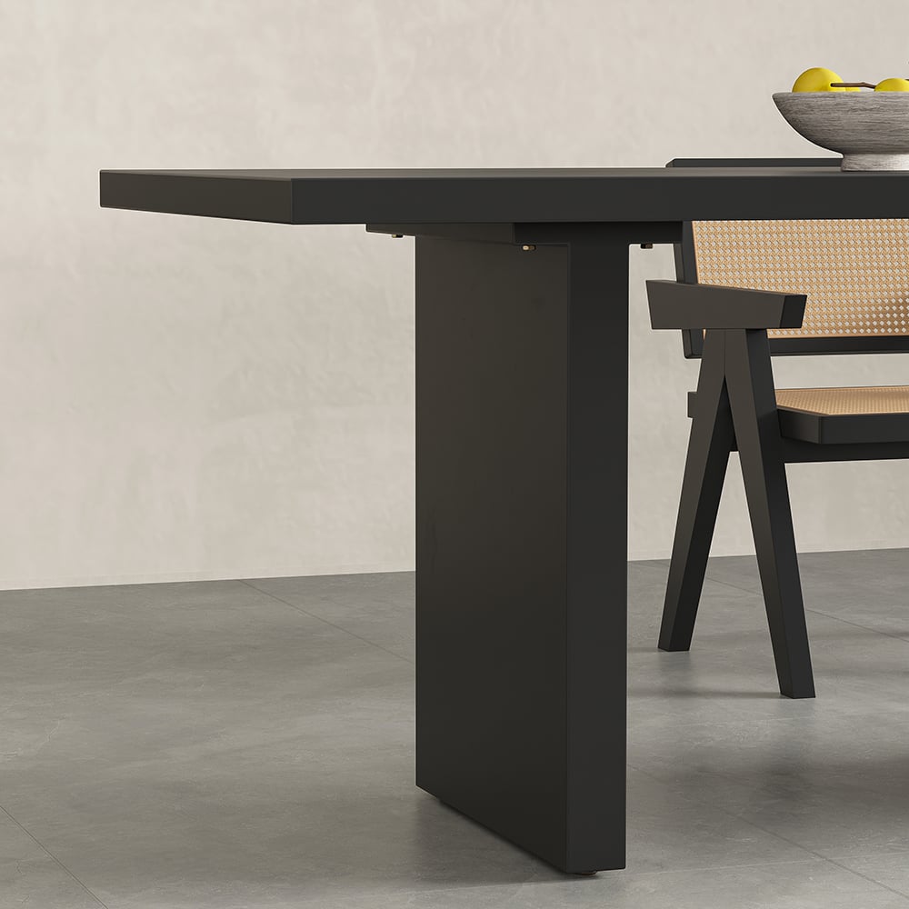 HMR Upoak Series Farmhouse Rectangle Wood Dining Table - Black, 63"L x 27.6"W x 29.5"H