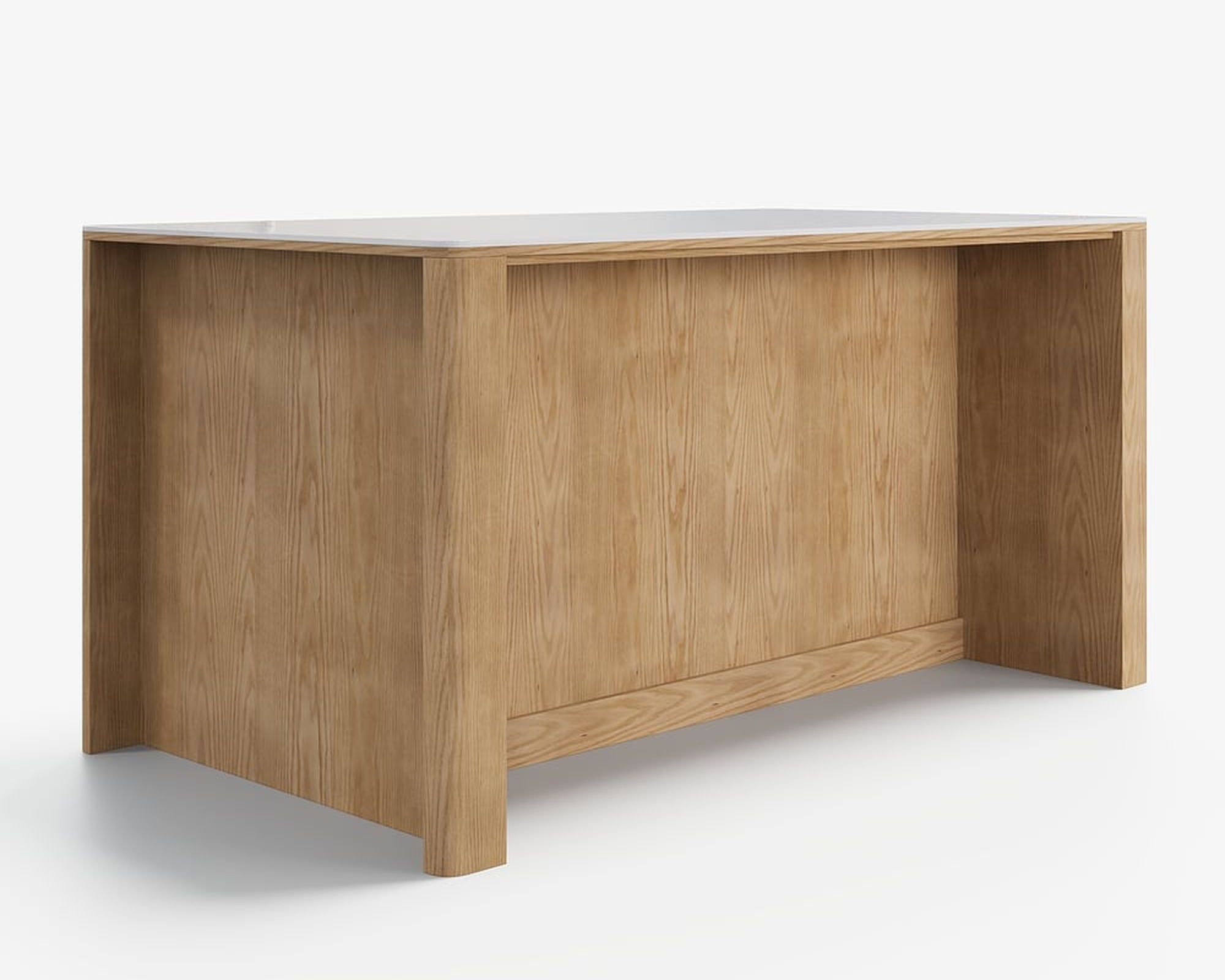HMR - 72" Sintered Stone Top Solid Wood Kitchen Island with Storage Whitewash