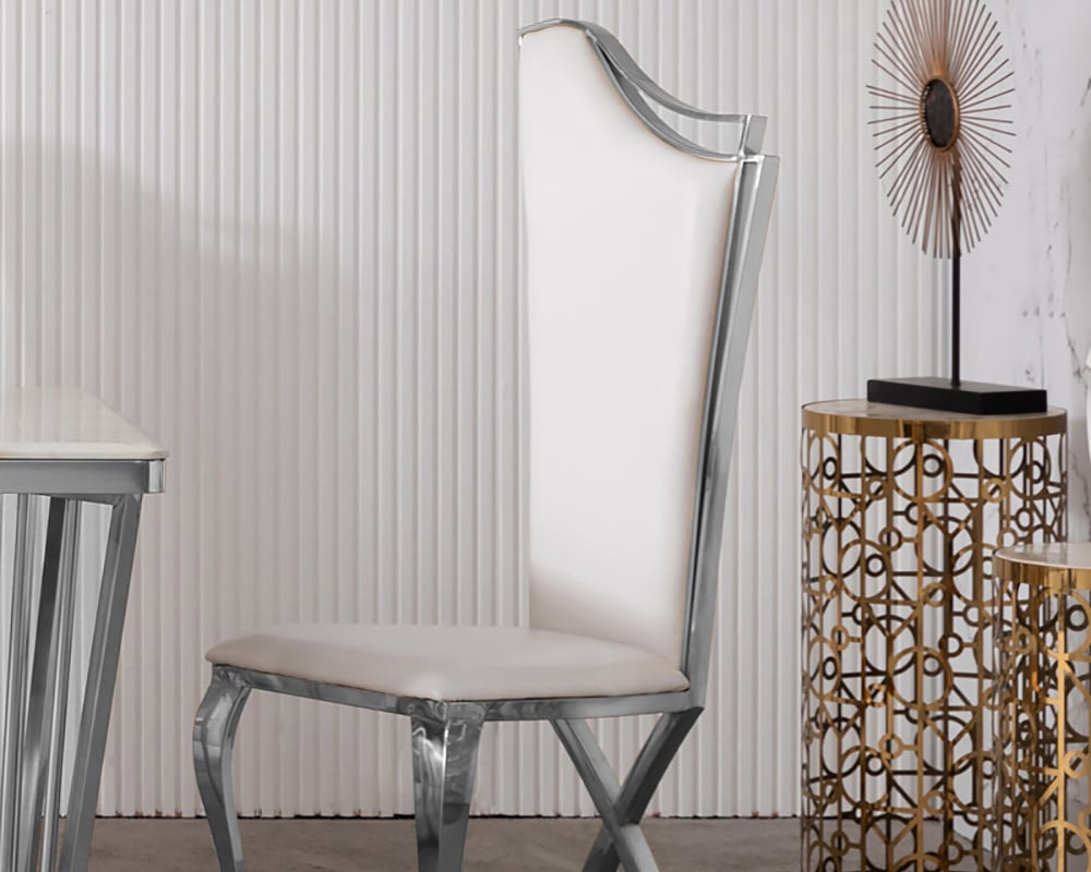 HMR - Affordable Luxury Modern Dining Chairs with PU Leather Upholstery Set of 2