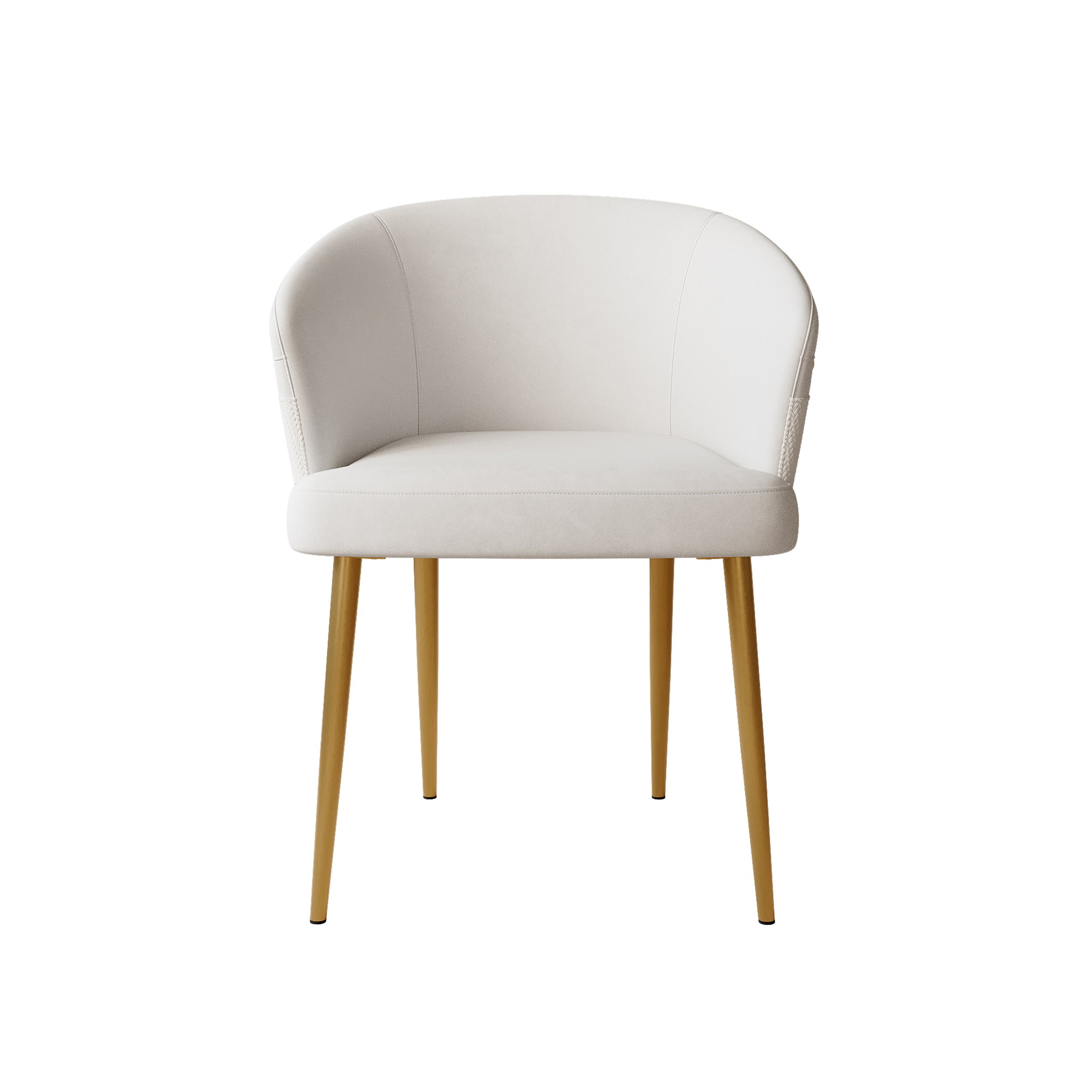 HMR Modern Dining Chair with PU Leather Upholstery - White, 2-Pieces