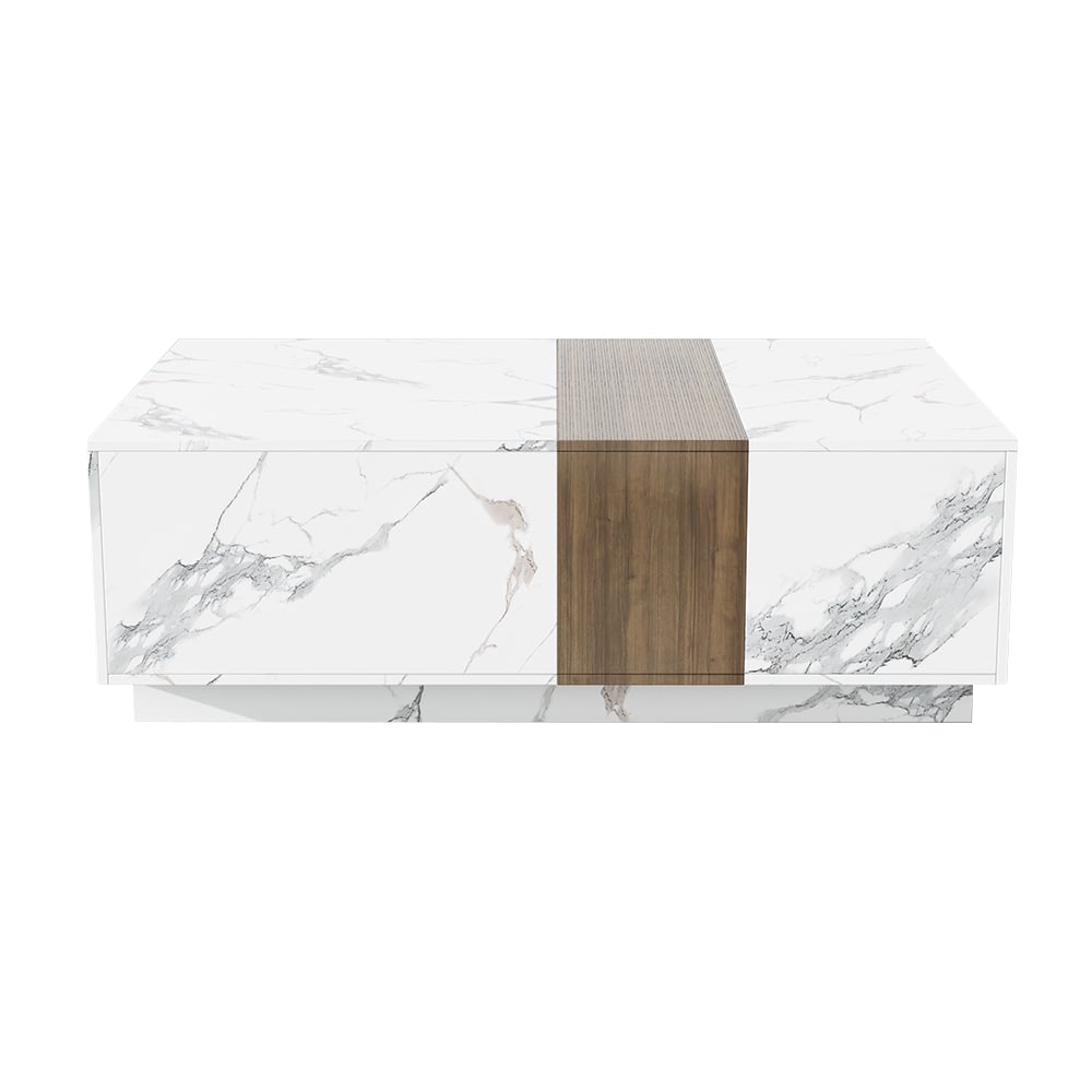 HMR - Vewal Wood Block TV Stand & Coffee Table Set