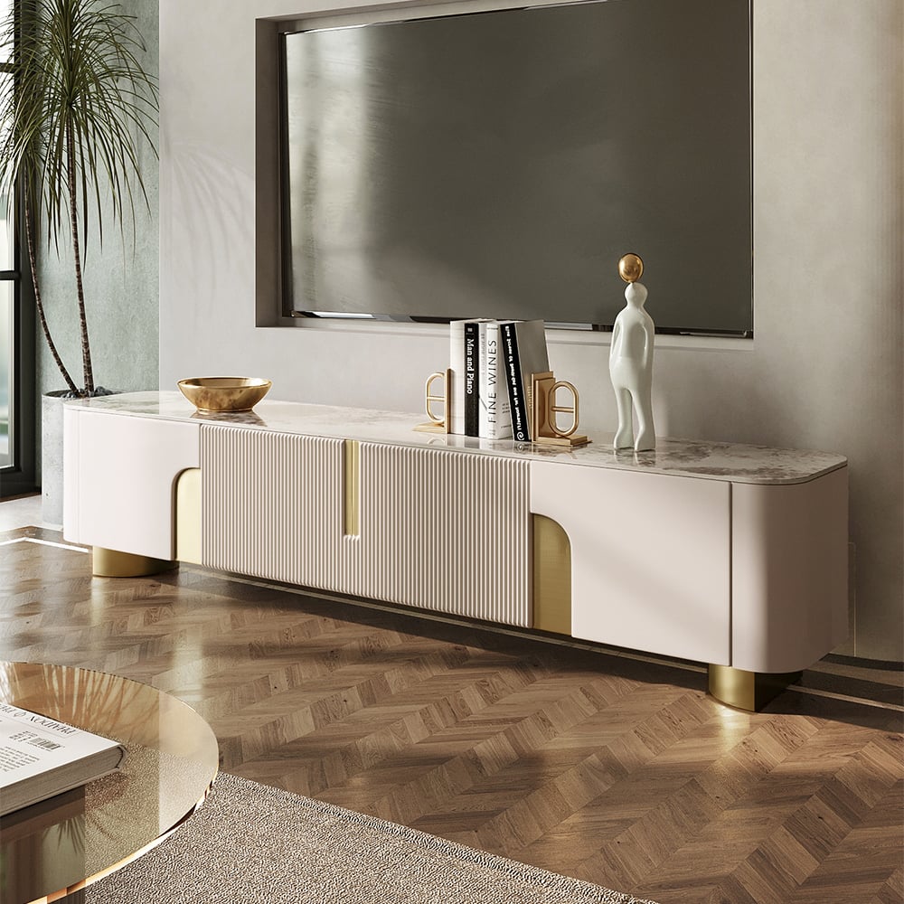 HMR - Artus Sintered Stone TV Stand & Coffee Table Set