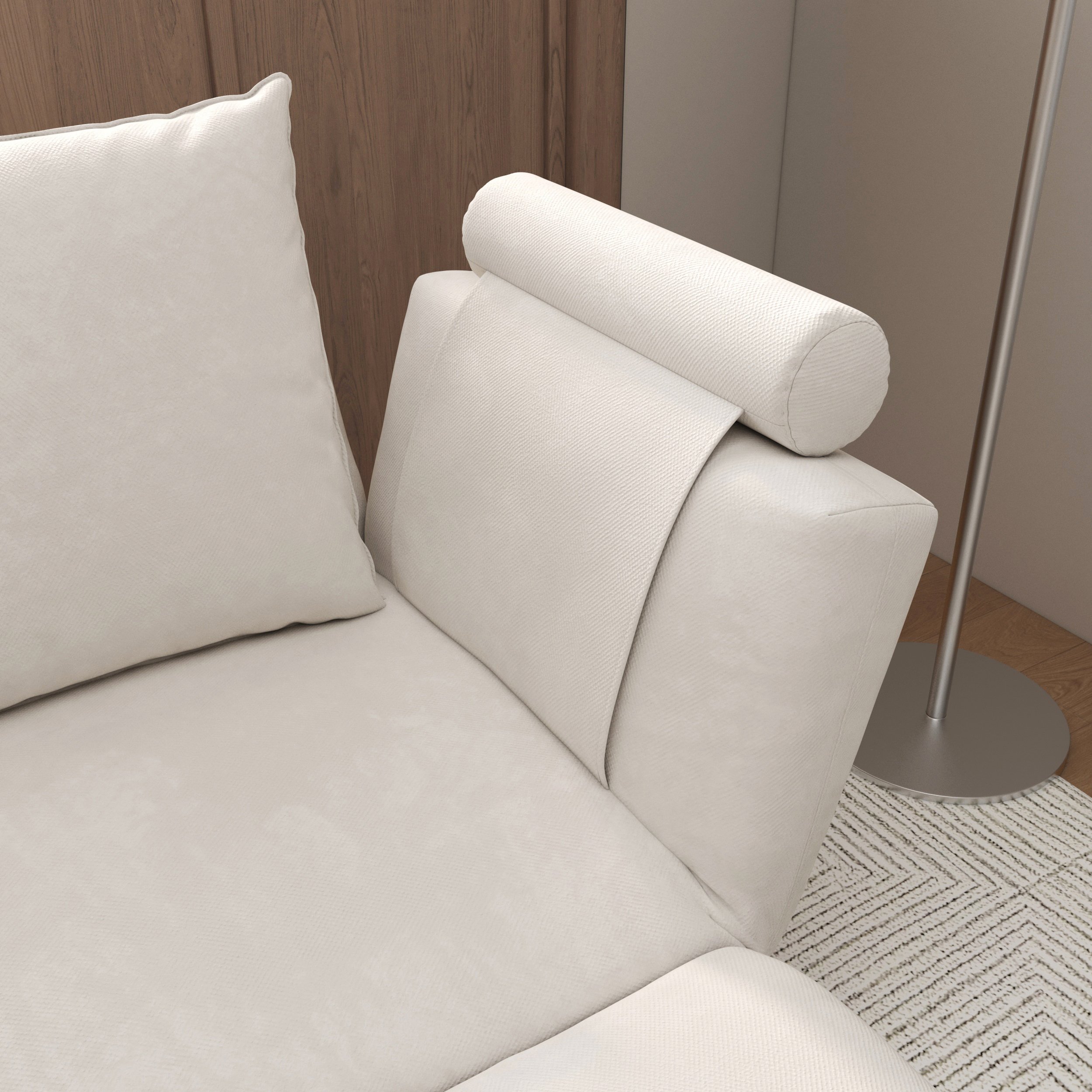 HMR - 84" Linen Convertible 2-Seater Sleeper Sofa