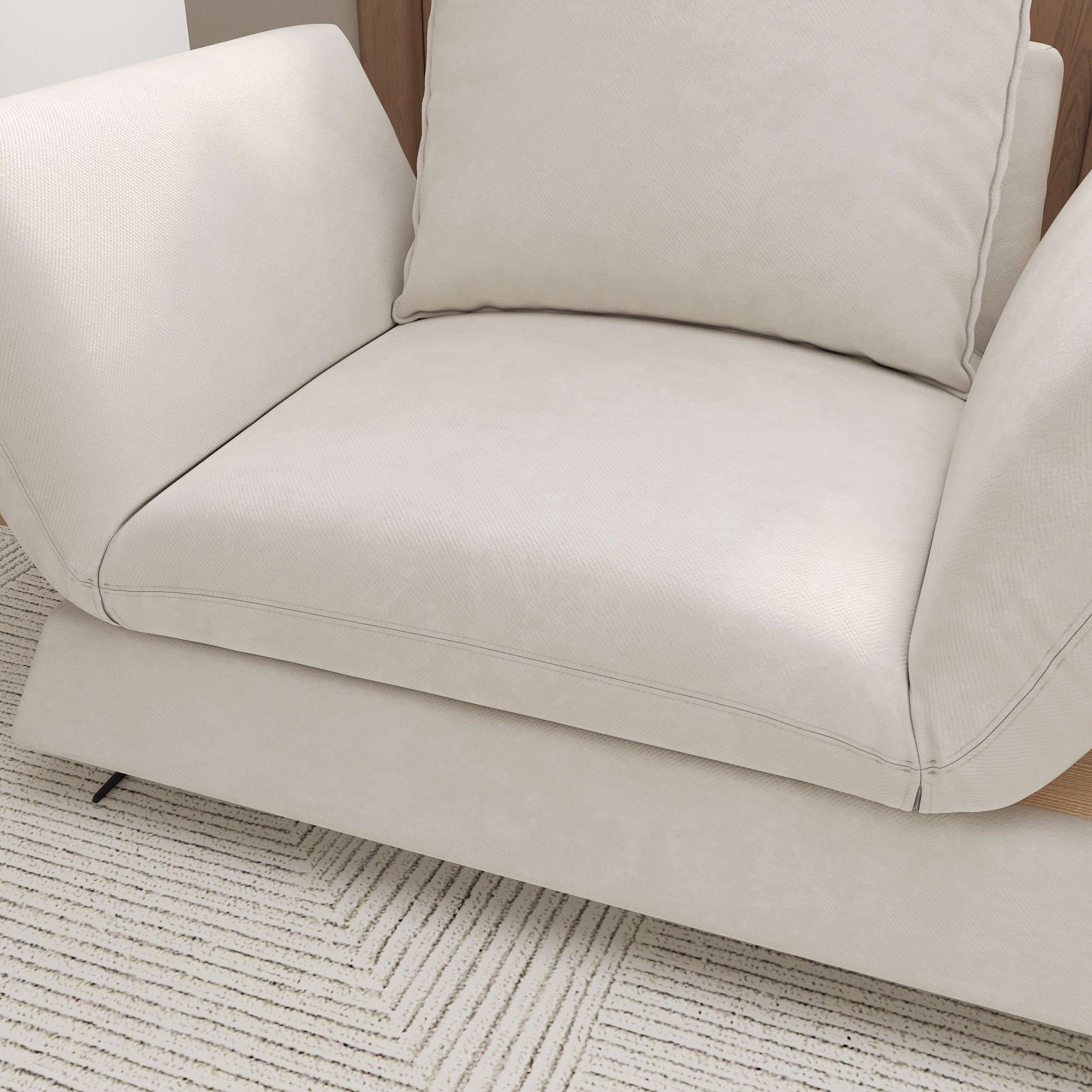 HMR - 84" Linen Convertible 2-Seater Sleeper Sofa