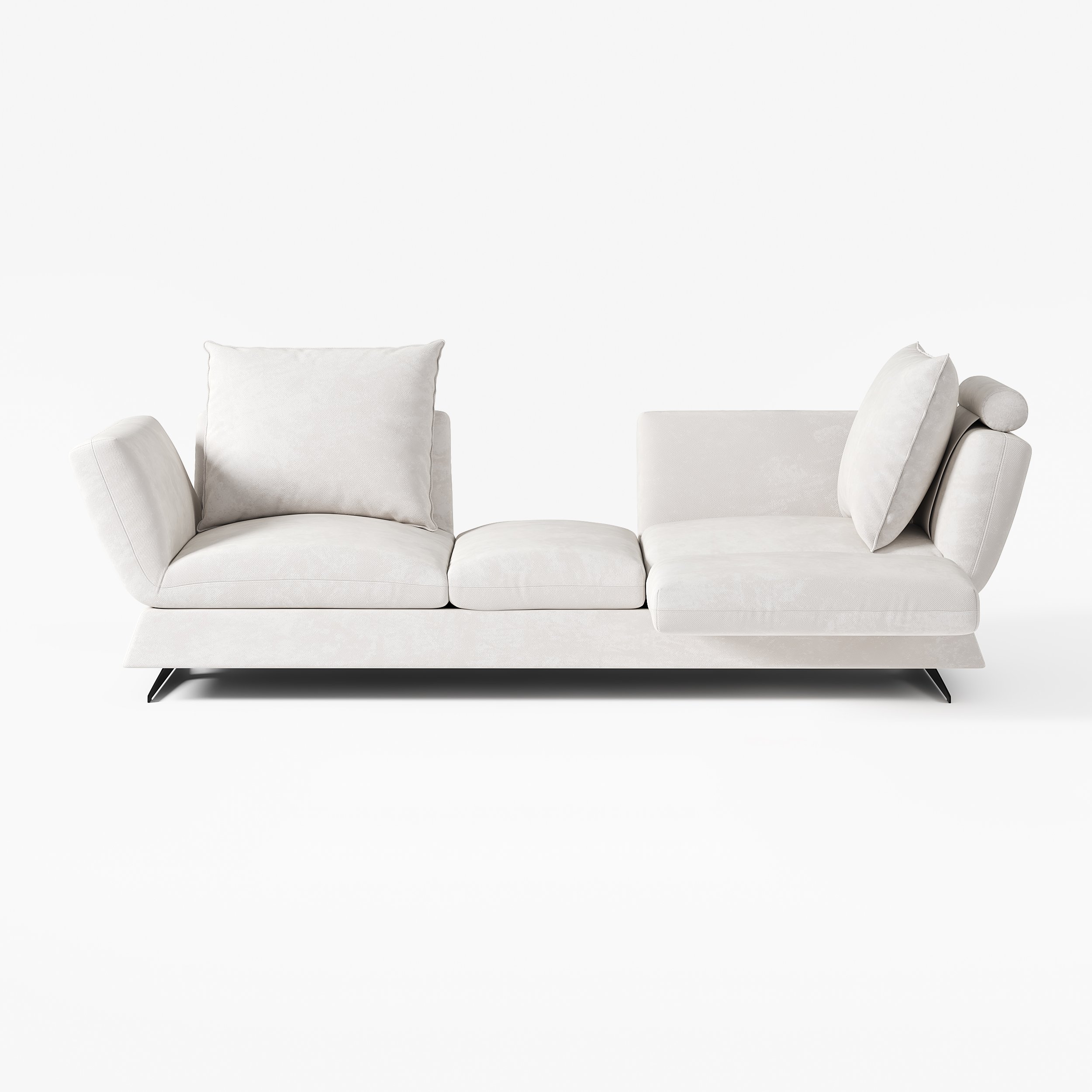 HMR - 84" Linen Convertible 2-Seater Sleeper Sofa