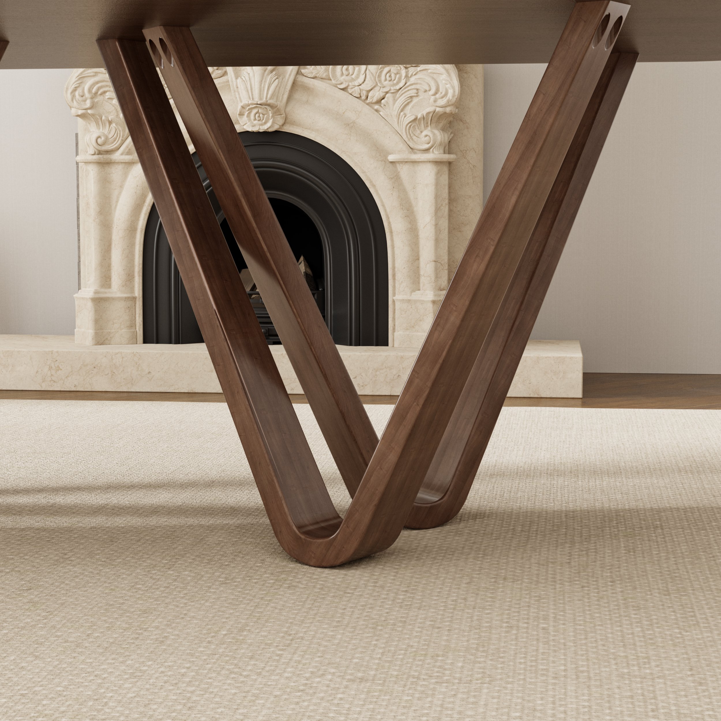 HMR - 82.7" Modern Rectangle Rubber Wood Dining Table Seats 6-8 People