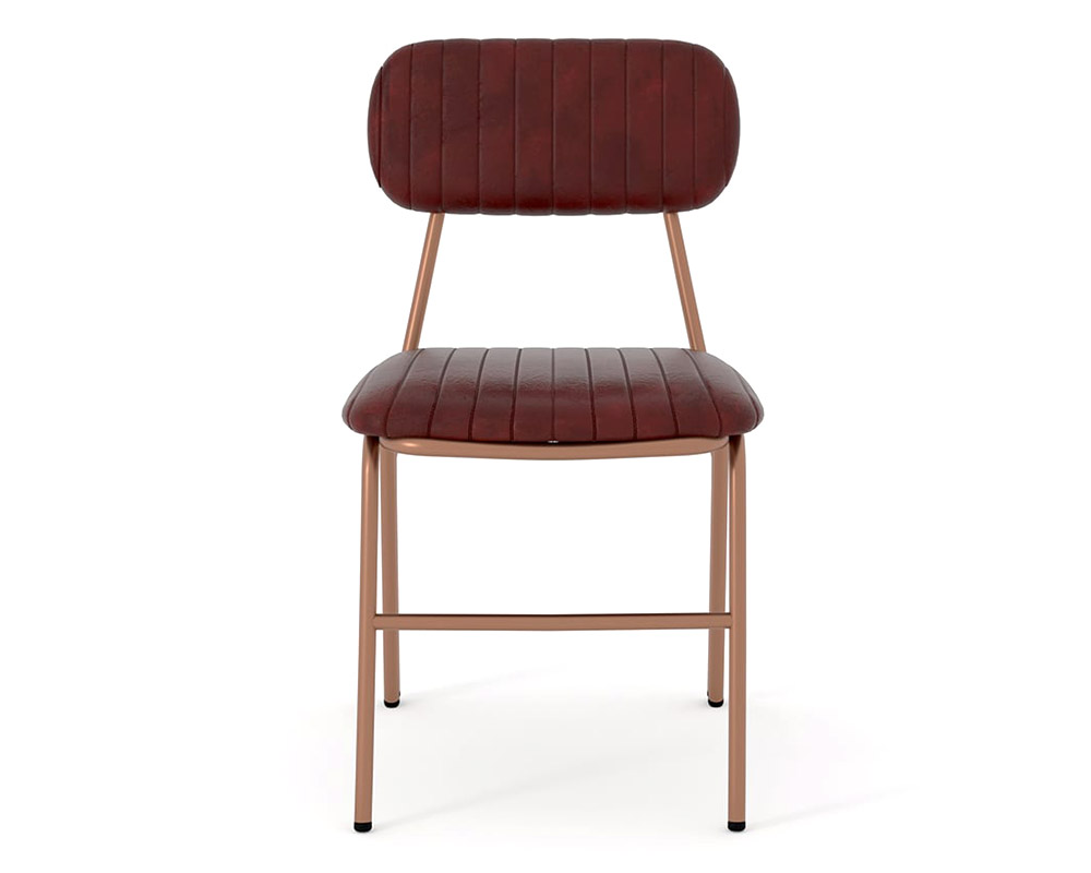 HMR Modern Dining Chairs with Faux Leather Upholstery (Set of 6) - Wine Red