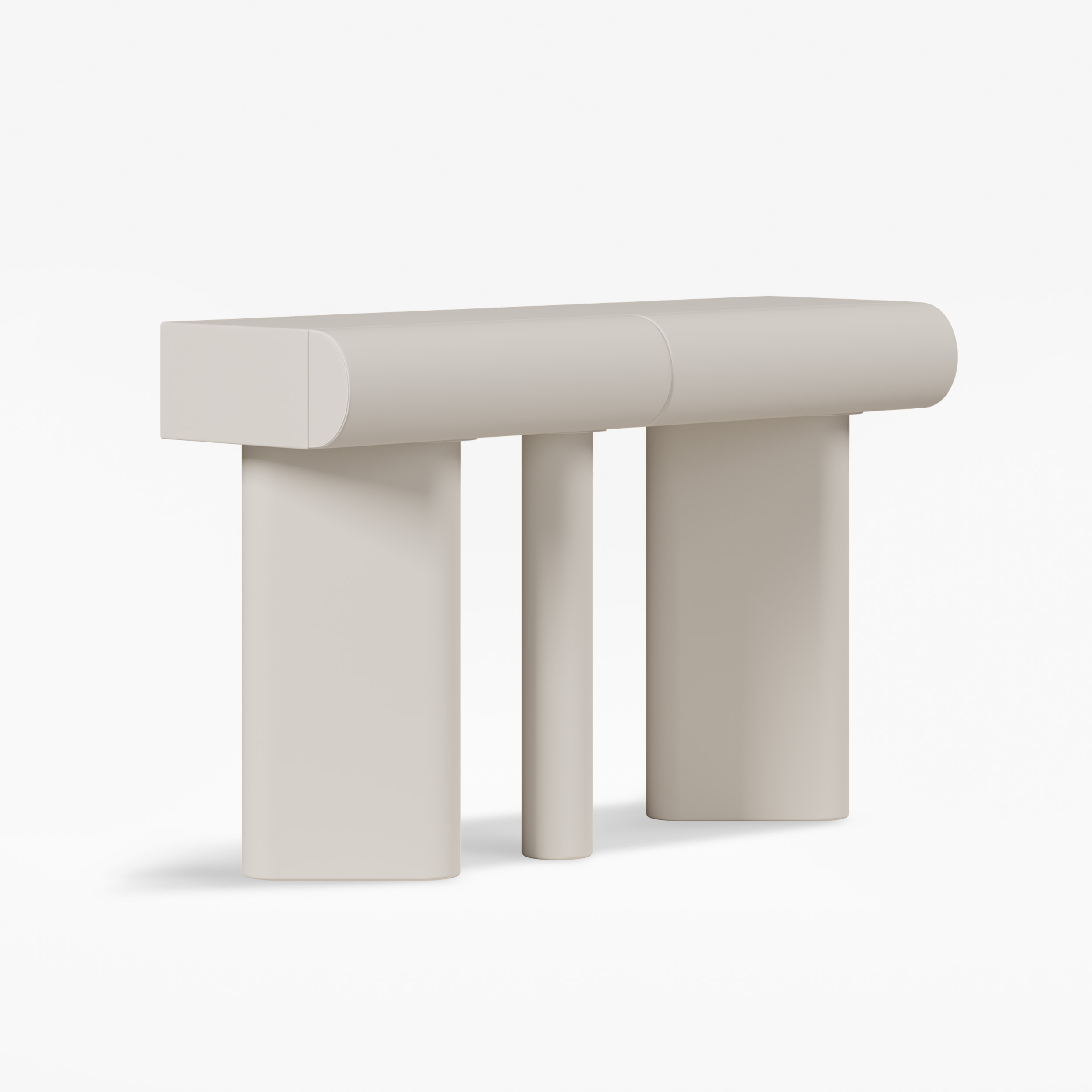 HMR - Humply 48" Modern Faux Leather Console Table with Storage Entryway Table