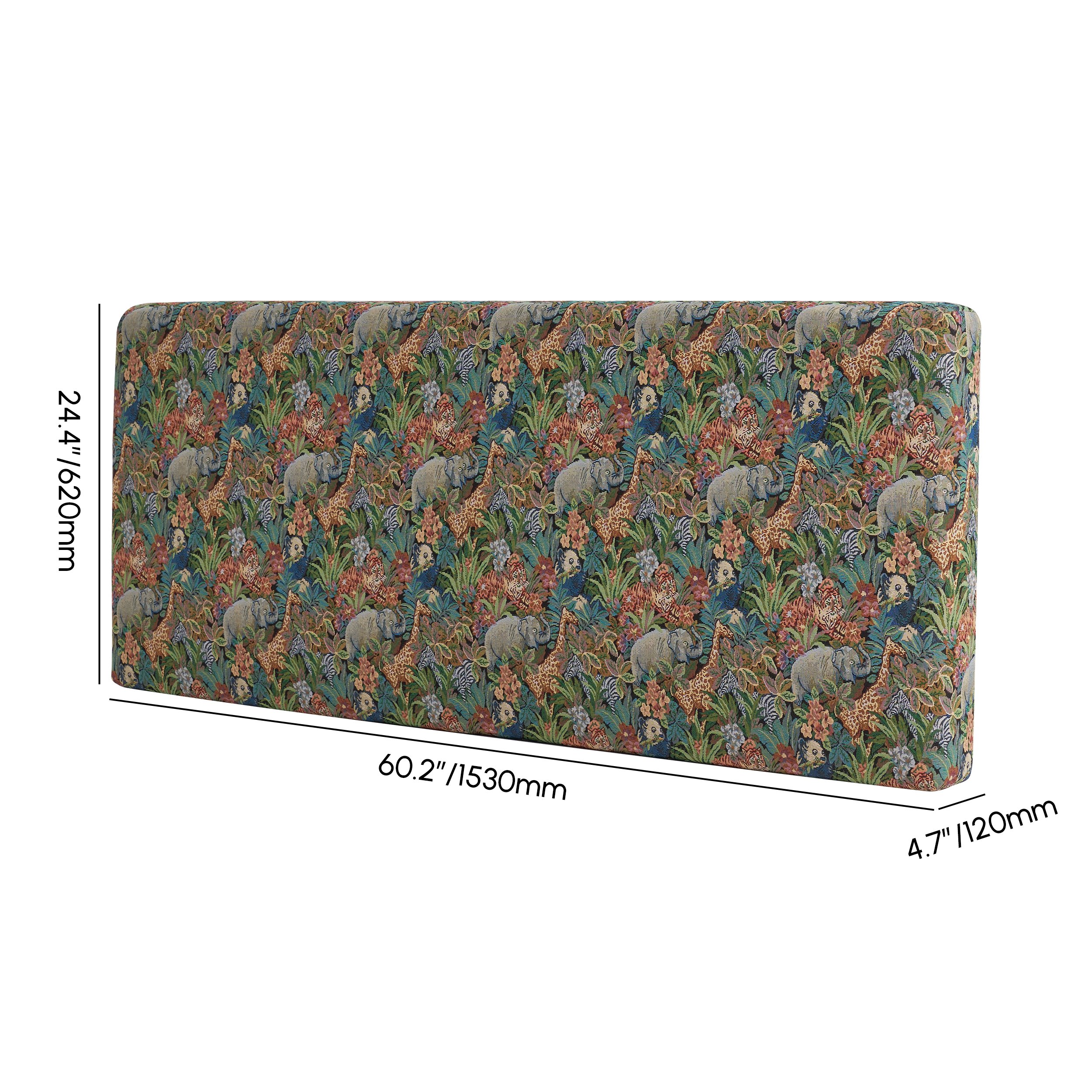 HMR - Vintage Queen Jacquard Upholstered Headboard Pillow