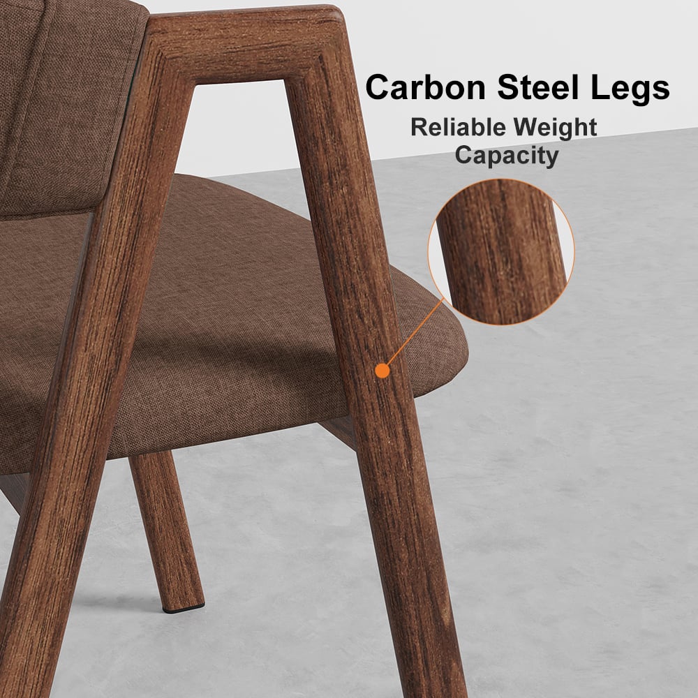 HMR Modern Dining Chairs with Linen Upholstery - Brown, 4-Pieces