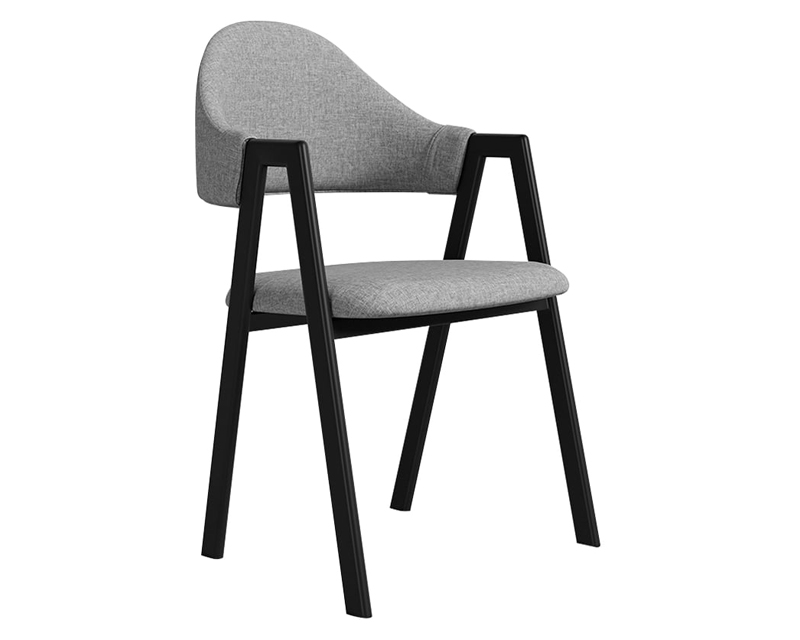 HMR Modern Dining Chairs with Linen Upholstery - Brown, 4-Pieces