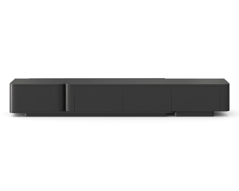 HMR 118.1" Modern Wood Extendable TV Stand with 4 Drawer Media Console - Black