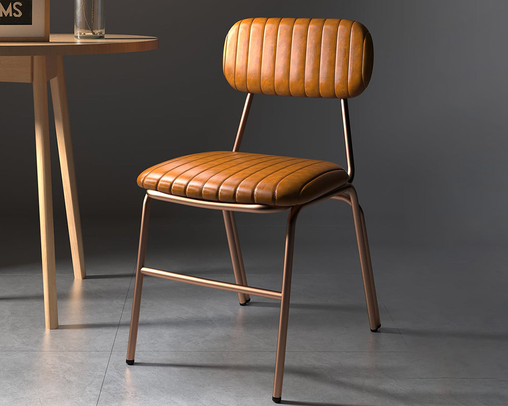 HMR - Modern Dining Chairs with Faux Leather Upholstery (Set of 2)