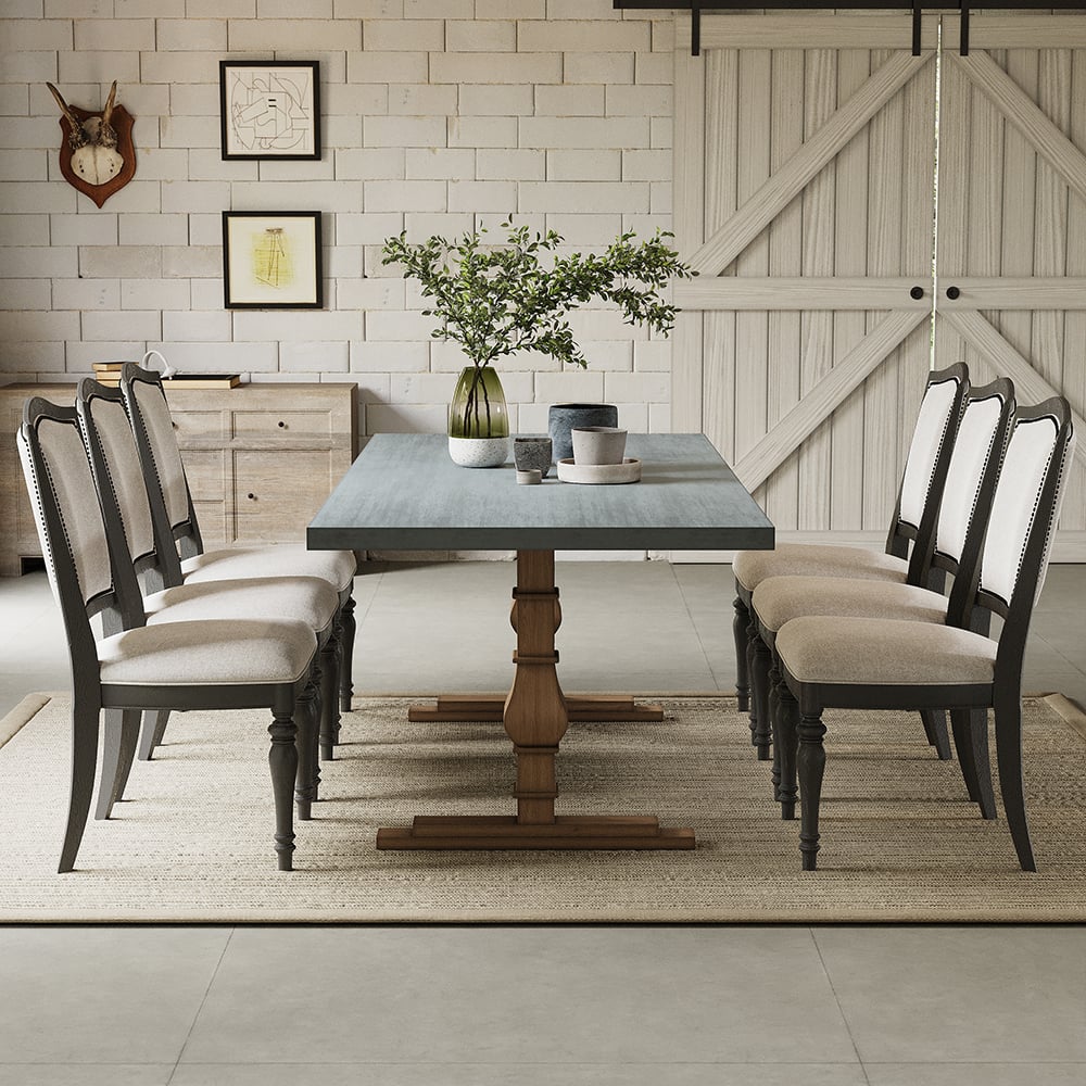 HMR - 70.9" Farmhouse Style Rectangle Wood Dining Table Seats 6-8 People